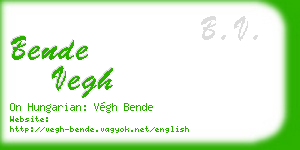 bende vegh business card